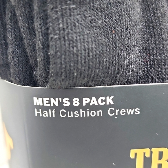 TRUE RELIGION, HALF CUSHION CREWS SOCKS BLACK, GREY, WHITE, SHOE SIZE 8-12.5 - Picture 6 of 8